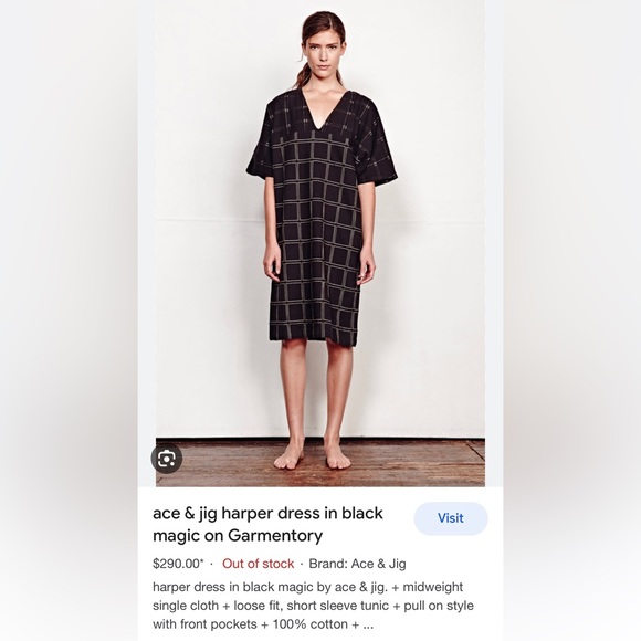 Ace & Jig Harper dress in Black Magic, size small, with pockets - Picture 3 of 4